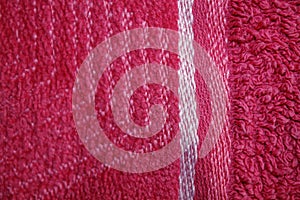 Red cloth background Abstract fabric texture, empty template.