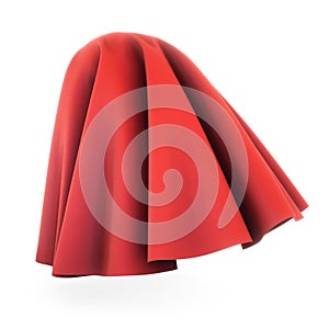 Red cloth cover sphere. 3d rendering on white background.