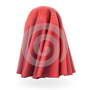 Red cloth cover sphere. 3d rendering on white background. photo