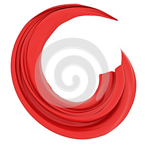Red cloth flowing in circular motion