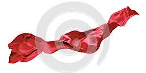 Red cloth flying in the wind isolated on white background 3D render