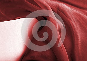 Red cloth texture background. Natural material pattern cover 3D illustration