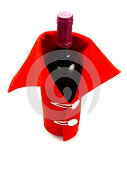 Red clothed wine for Christmas, New Year's Eve