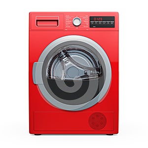 Red clothes dryer, front view. 3D rendering