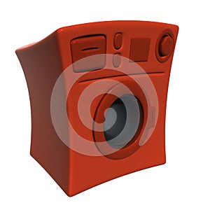 Red clothes washer