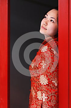 A red clothing girl of China