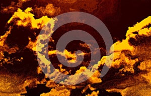 Red Cloud on Pink Background.