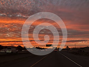 Red Clouds Over the City In San Bruno CAlifornia