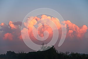 Red clouds sunset cumulus horizon cirrus natural