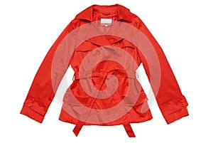 Red coat / jacket / raincoat, isolated. photo