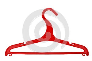 Red coathanger on white back