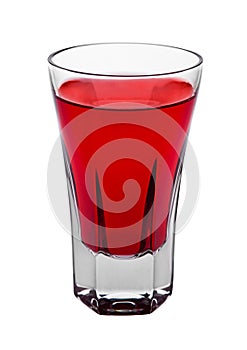 Red cocktail alcohol drink in elegant glass isolated