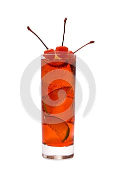 Red cocktail with Cherry