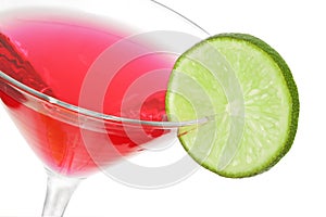 Red Cocktail with Lime