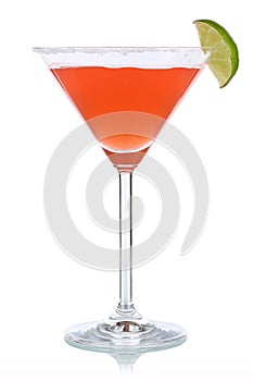 Red cocktail in Martini glass