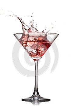 Red cocktail with splash