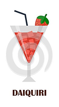 Red cocktail vector illustration.