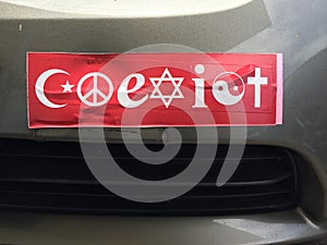 Red Coexist bumper sticker