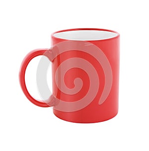 Red coffee cup or mug isolated