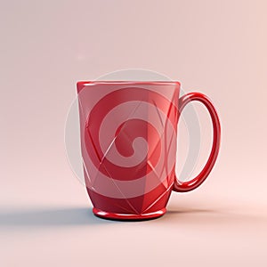 Red Coffee Cup With Origami Paper Airplane - Vray Tracing 3d Model