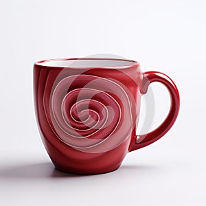 Spiral Swirl Red Coffee Mug - Photorealistic Zbrush 3d Model photo