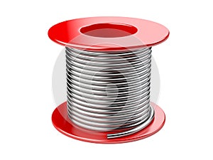 Red coil with wire.