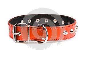Red collar isolated over white background