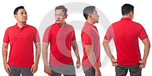 Red Collared Shirt Design Template