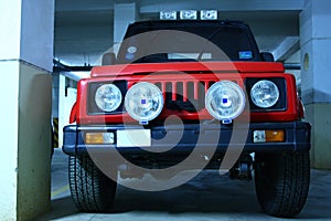 Red Color Automobile with Powerful Fog Lamps