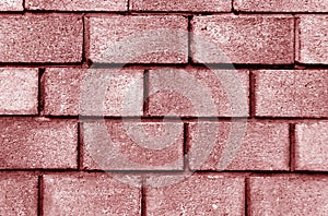 Red color brick wall pattern.
