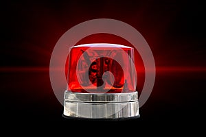 Red Color Emergency Light Warning Vehicular Police Alarm Siren Buzzer Isolated with Clipping path