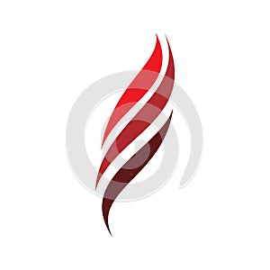 Red color fire flame line art logo design