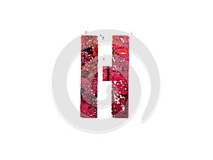 Red color grunge LETTER H, ink splash splatter alphabet, design element, isolated
