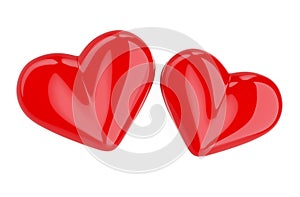 Red color heart shapes icon pattern love & romance themed on isolated background.