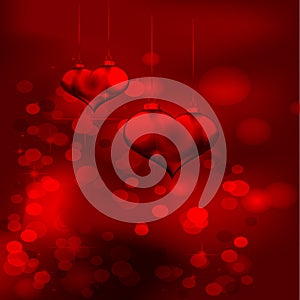 Red Color with Hearts background