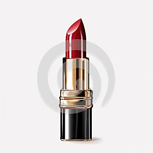 Red color lipstick isolated on white background