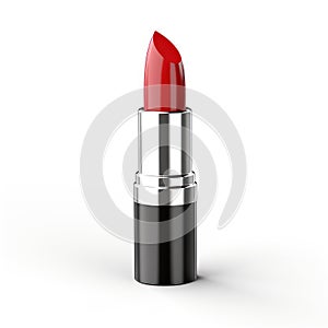 Red color lipstick isolated on white background