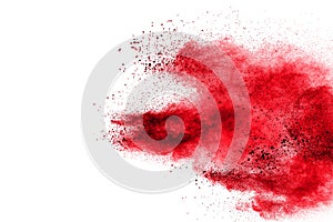 Red Color powder splash photo