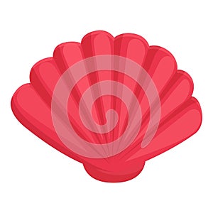 Red color sea shell icon cartoon vector. Pearl conch