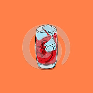 red color soda softdrink illustration