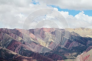 Red color striped mountains, Cerro de siete colores photo