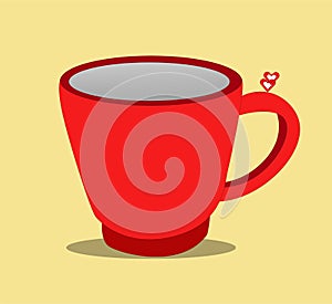red color t cup Art and has harts Illustration