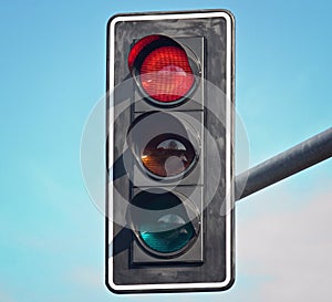 Red color on the traffic light