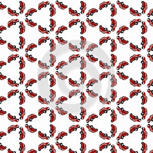 Red colored car pattern texture on a white background