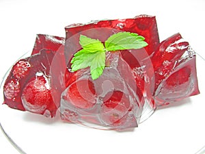 Red colored jelly marmalade