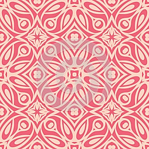 Red colored Ornamental texture pattern geometric joint elements background pattern in vector