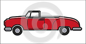 Red colored retro car