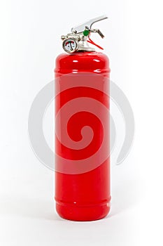 Red Colored retro fire extinguisher isolated on white background