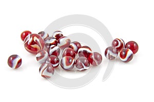 Red colored shoot marbles