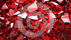 Red Colored Shuttered Broken Glass Background Generative AI